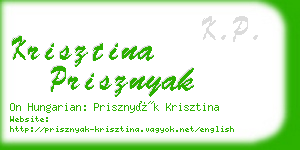 krisztina prisznyak business card
